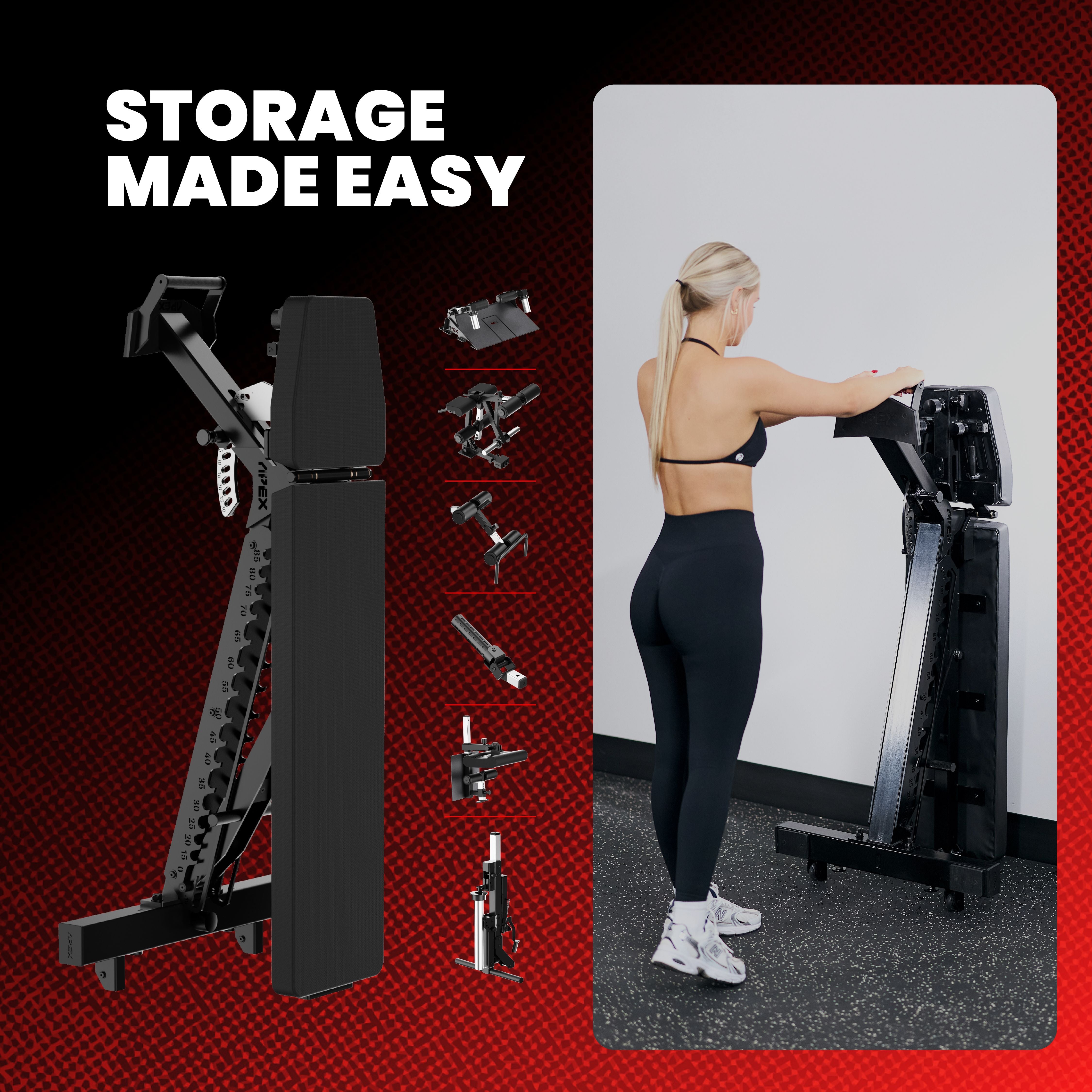 APEX Adjustable Bench - Easy Storage