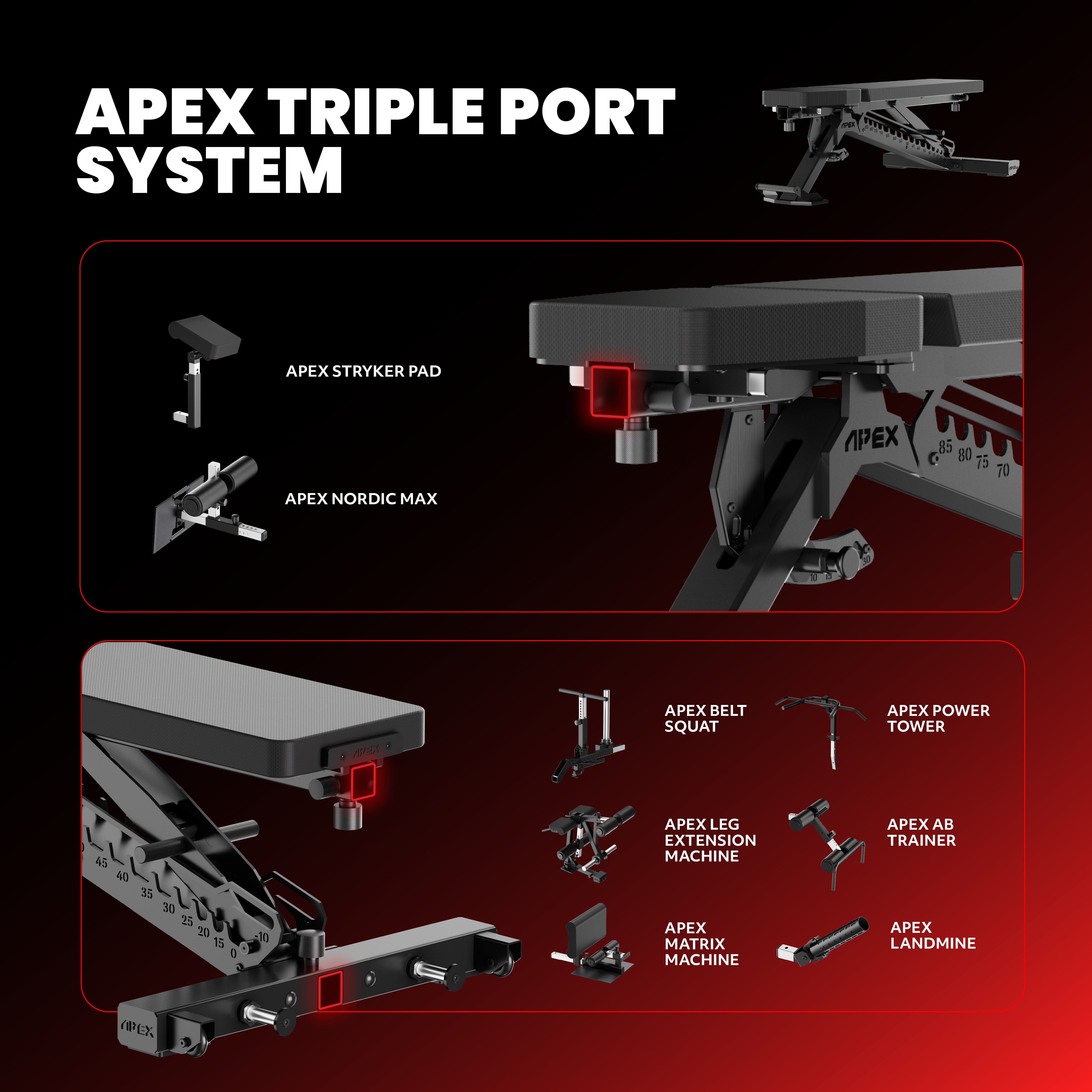 APEX Adjustable Bench - Ports