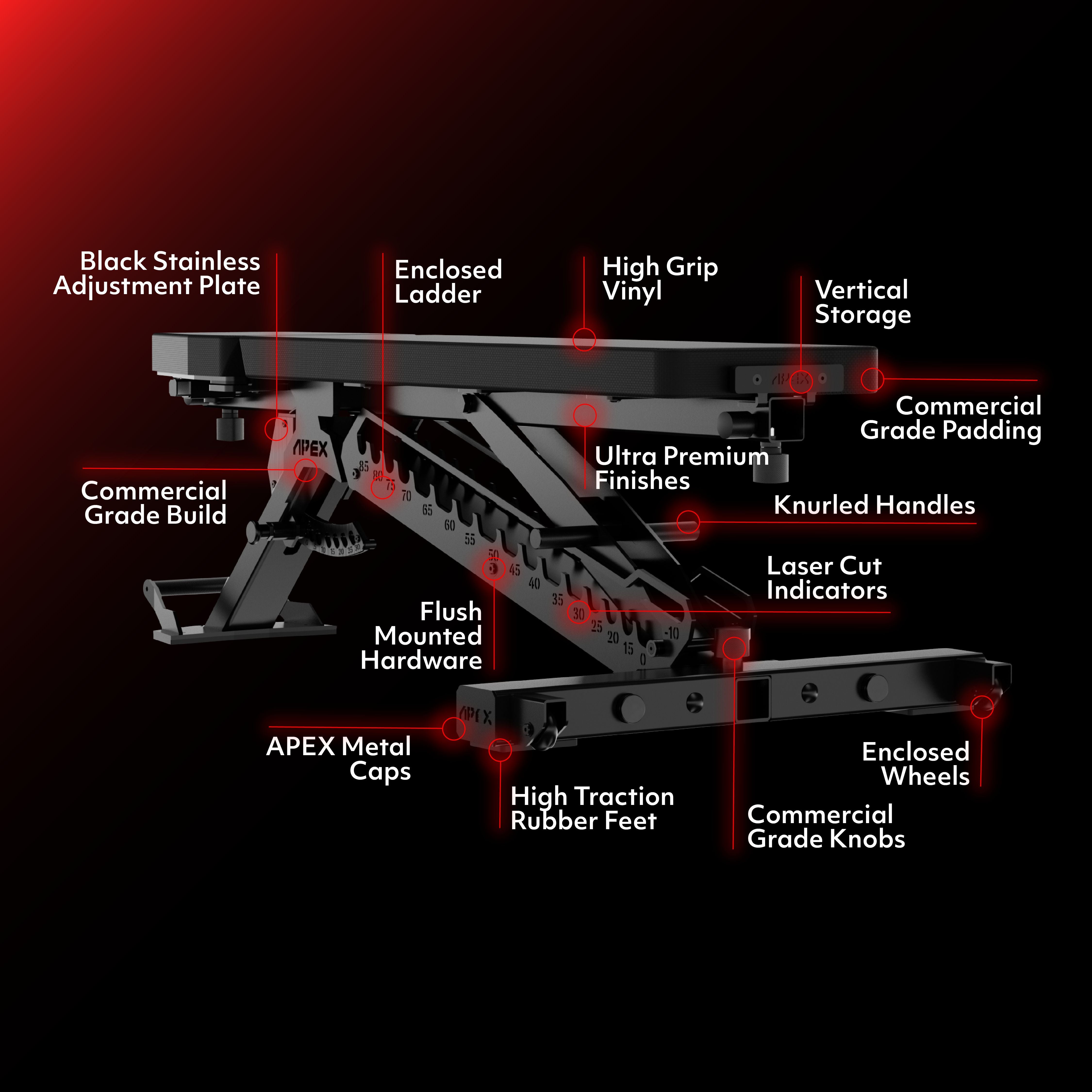 APEX Adjustable Bench Features