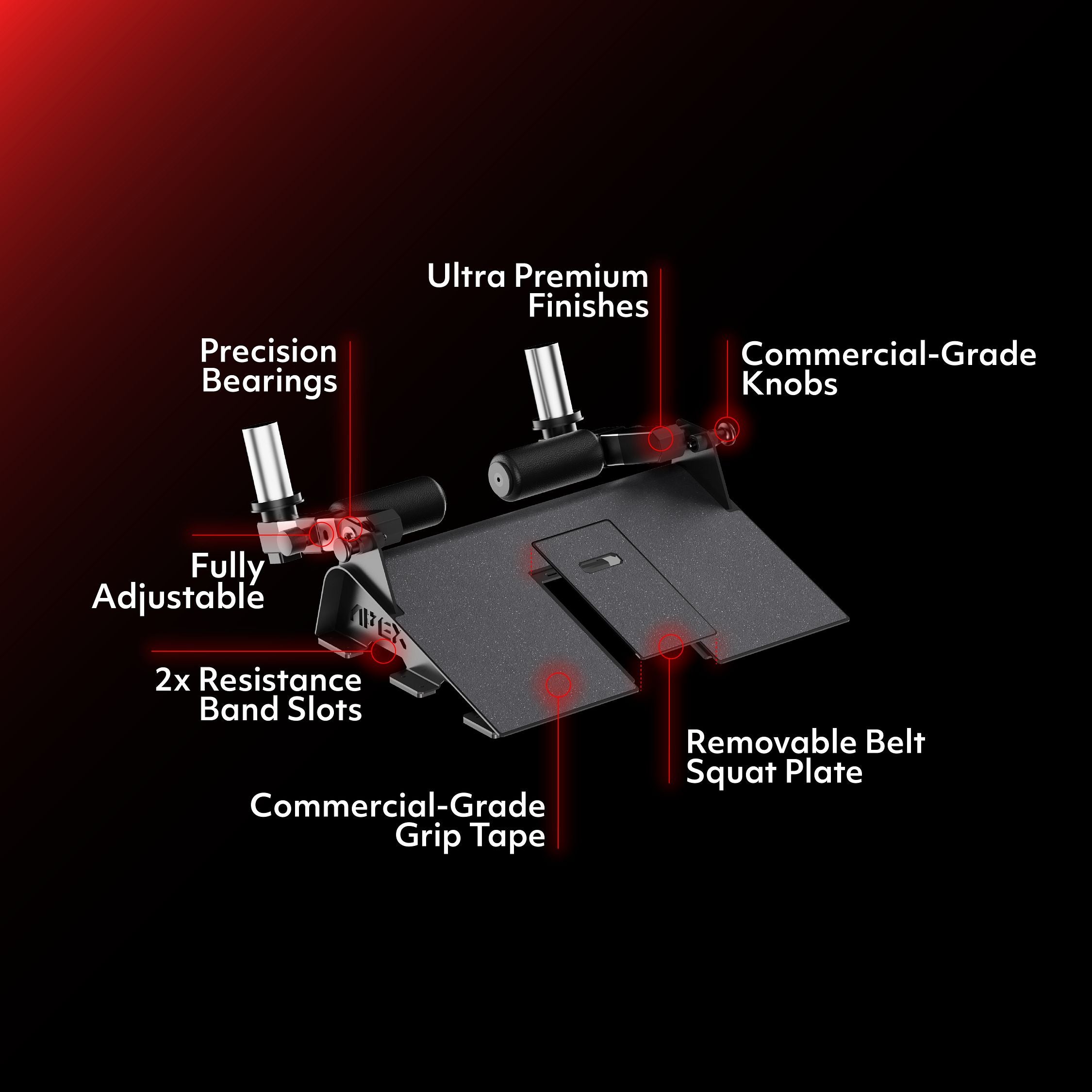APEX Hybrid Board with commercial-grade features and removable belt squat plate.