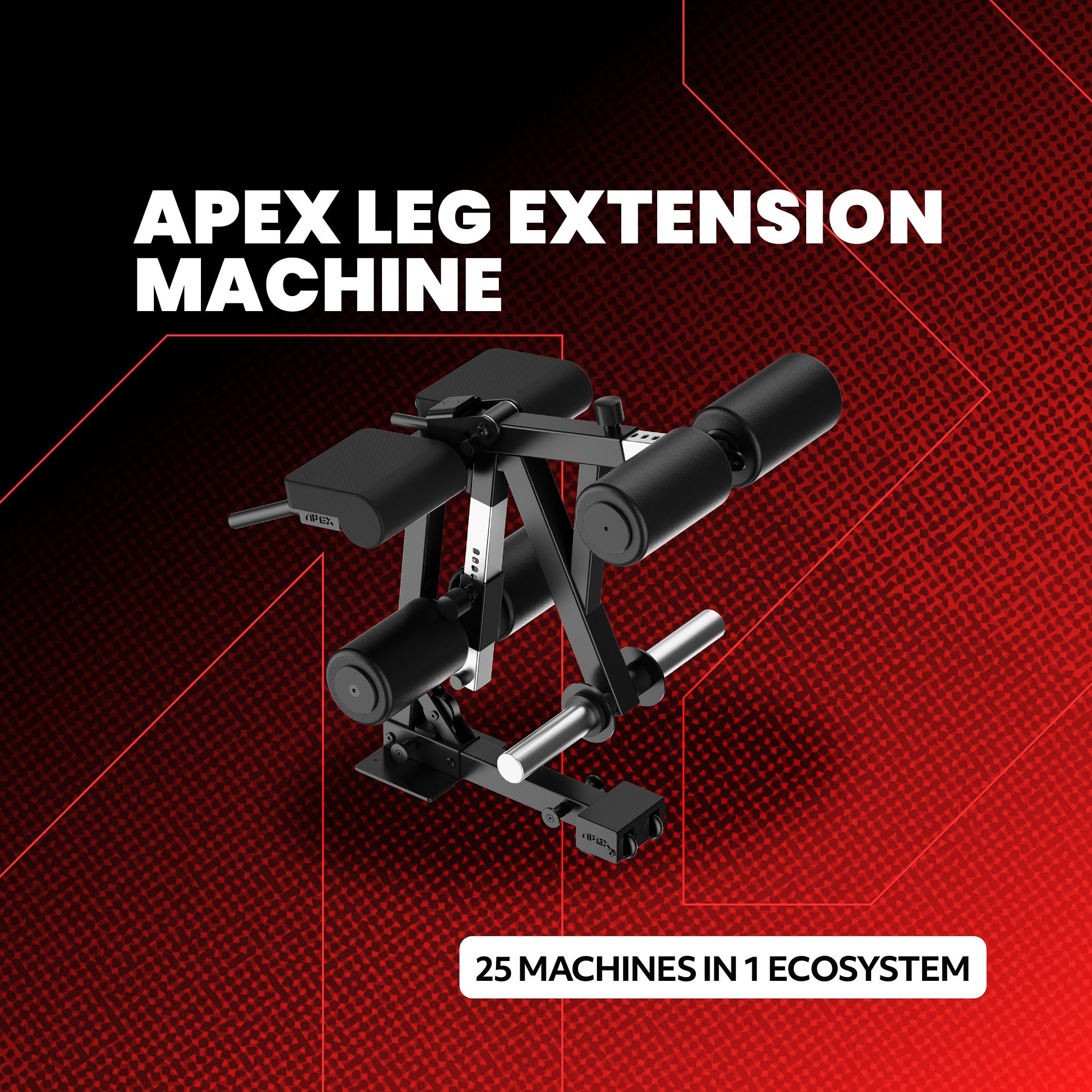 APEX Leg Extension Machine attachment for the APEX Adjustable Bench ecosystem.