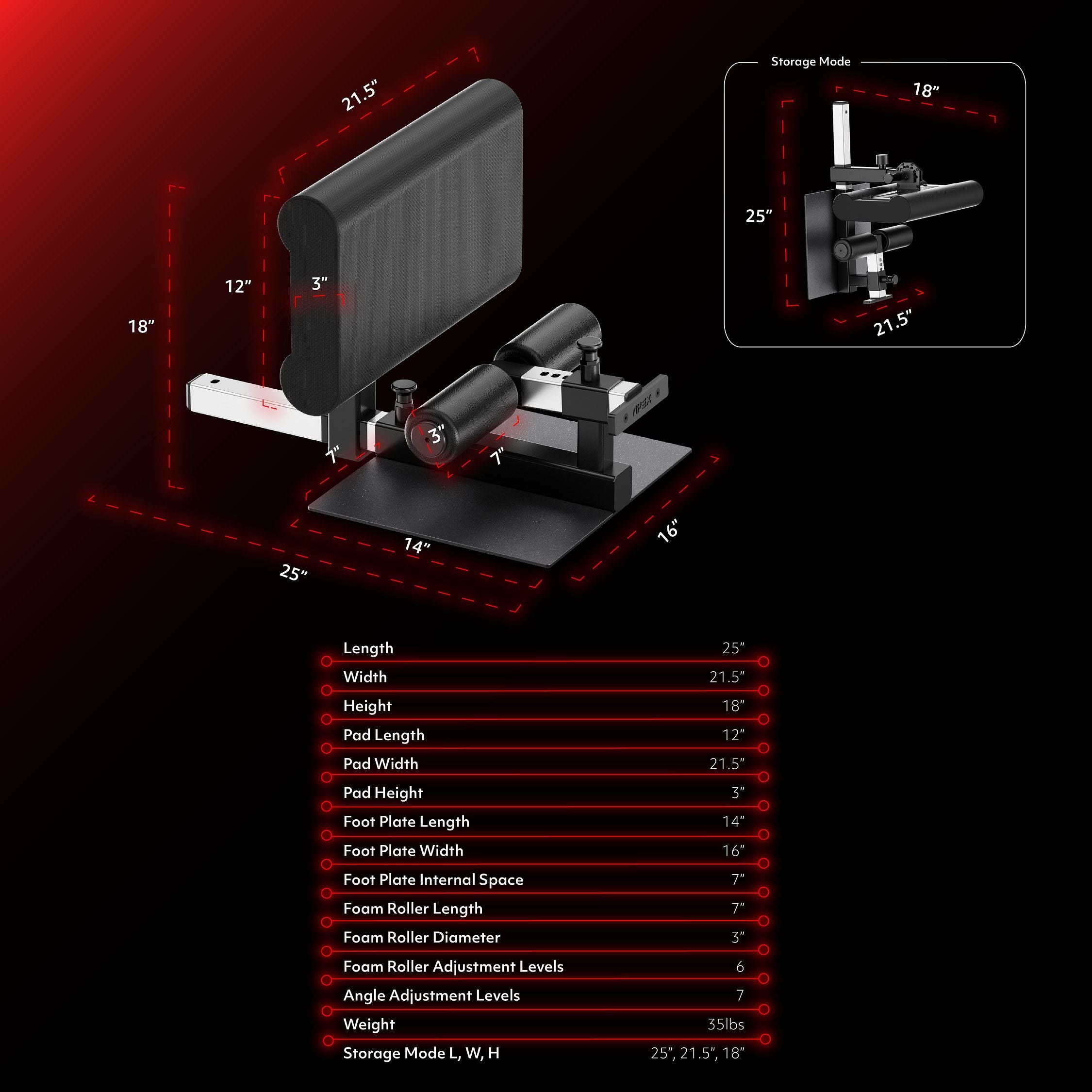 APEX Matrix Machine dimensions and specifications chart.
