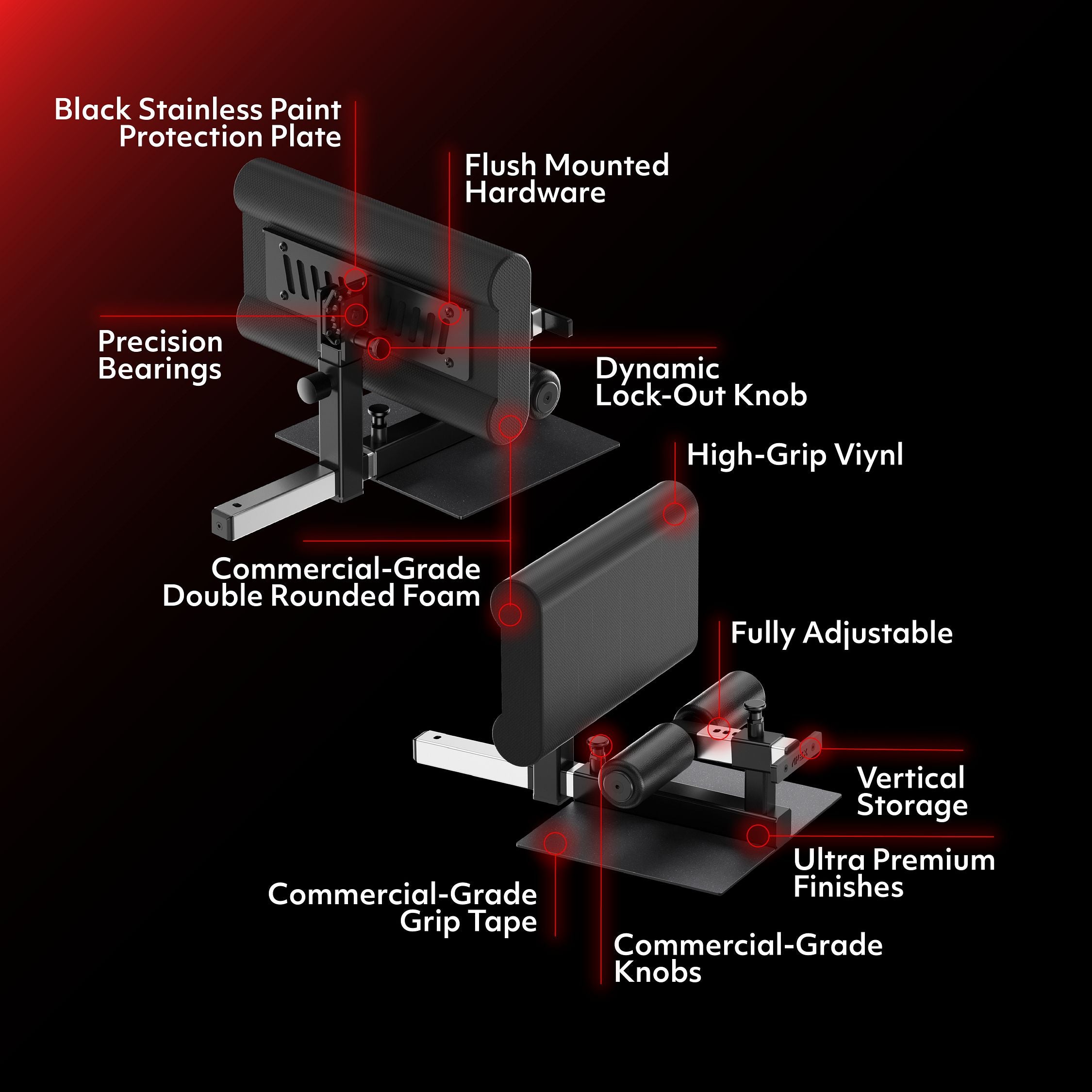 APEX Matrix Machine with commercial-grade foam padding, high-grip vinyl, precision bearings, and fully adjustable design.