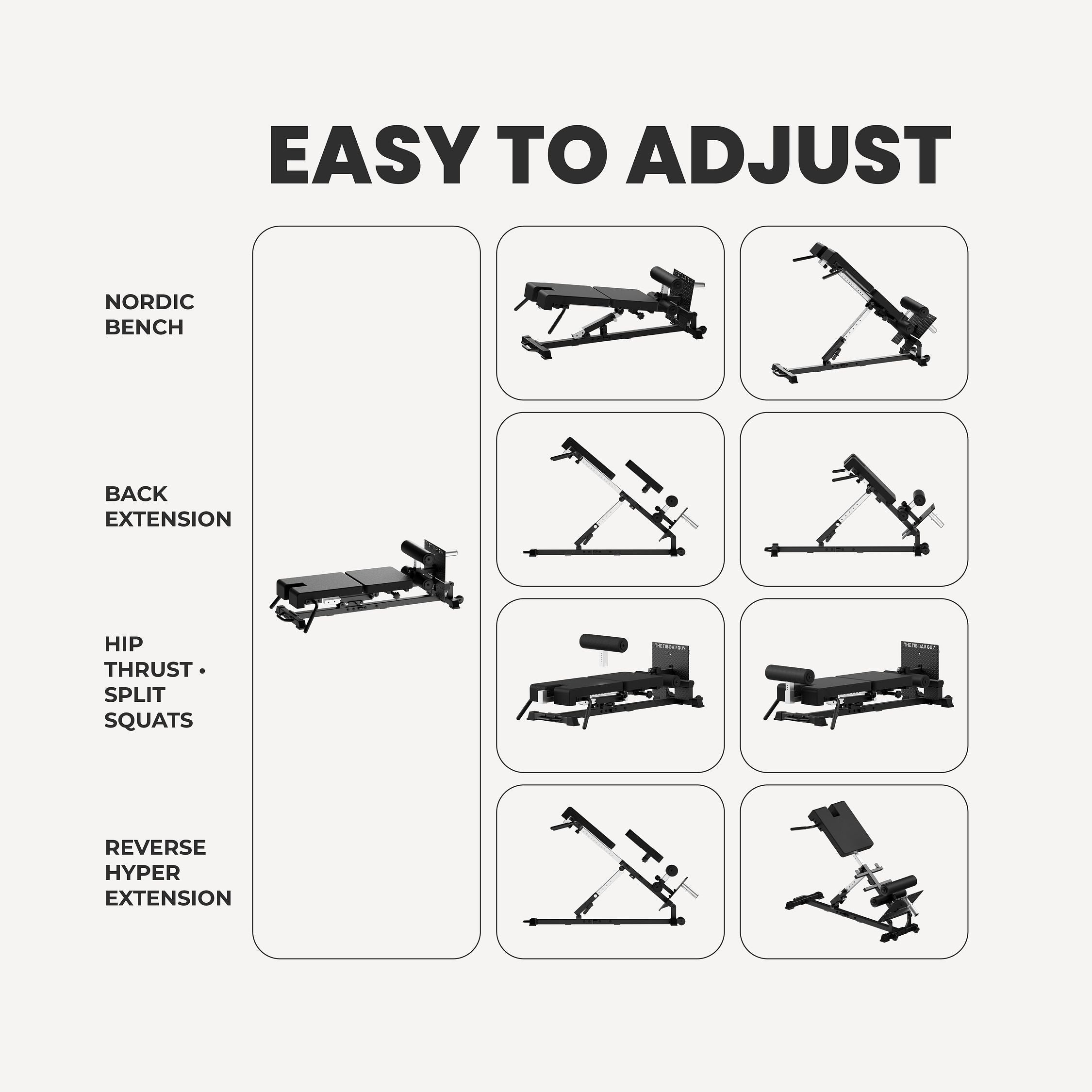 Nordic Back Extension V2 - Easy to Adjust