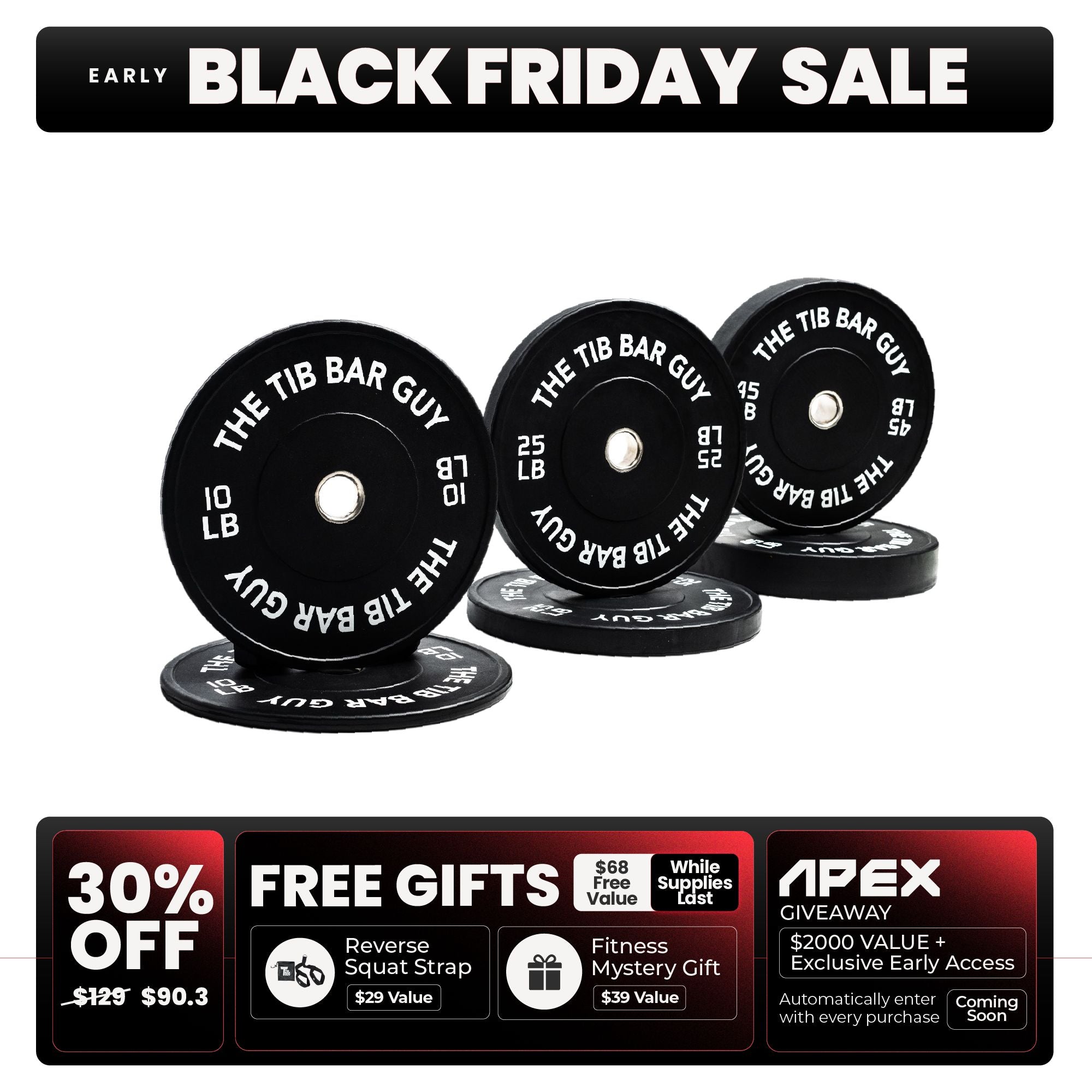 TBG Bumper Plates (160LBS)