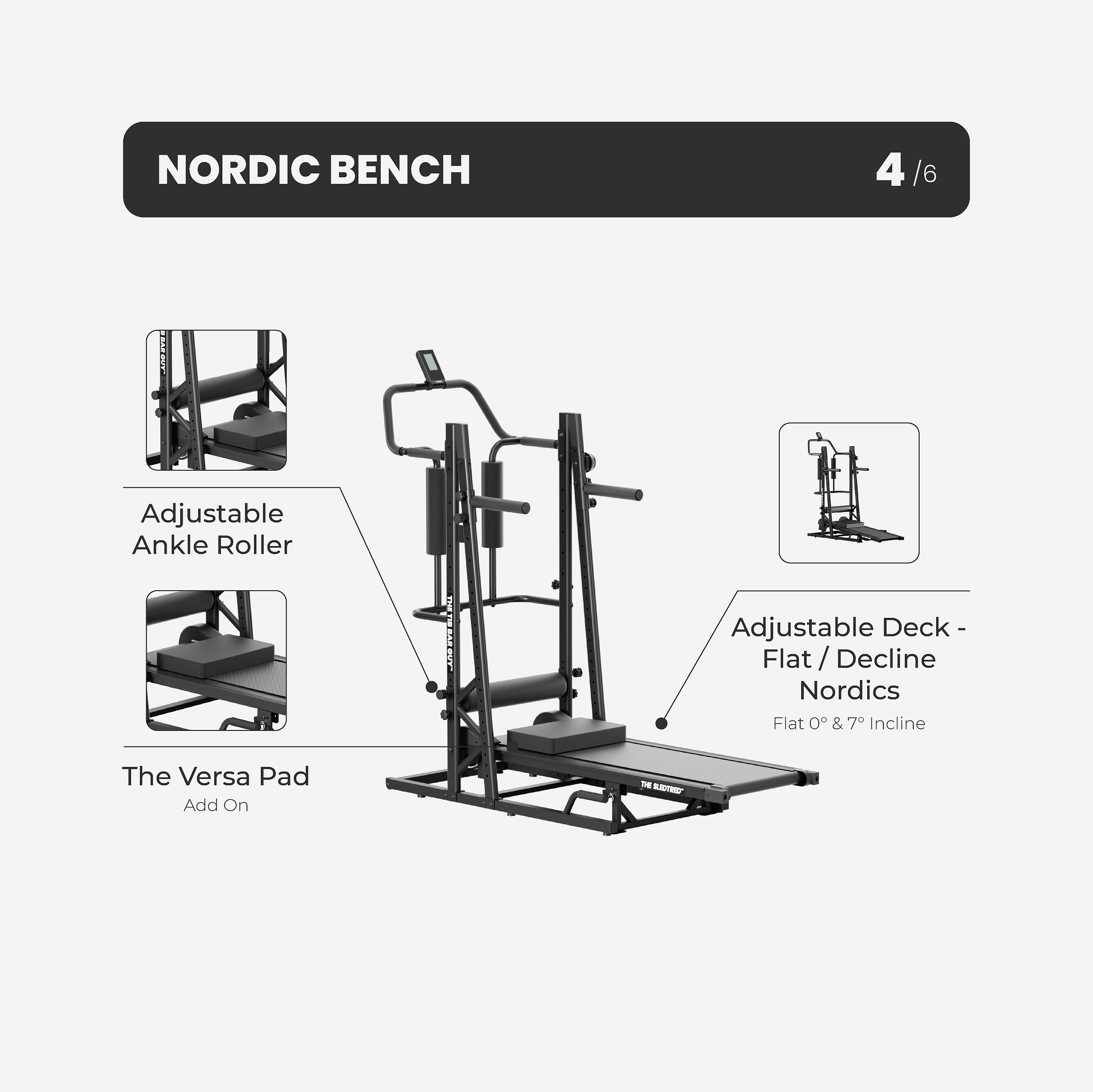 THE SLEDTRED™️ w/o Power Tower - Nordic Bench