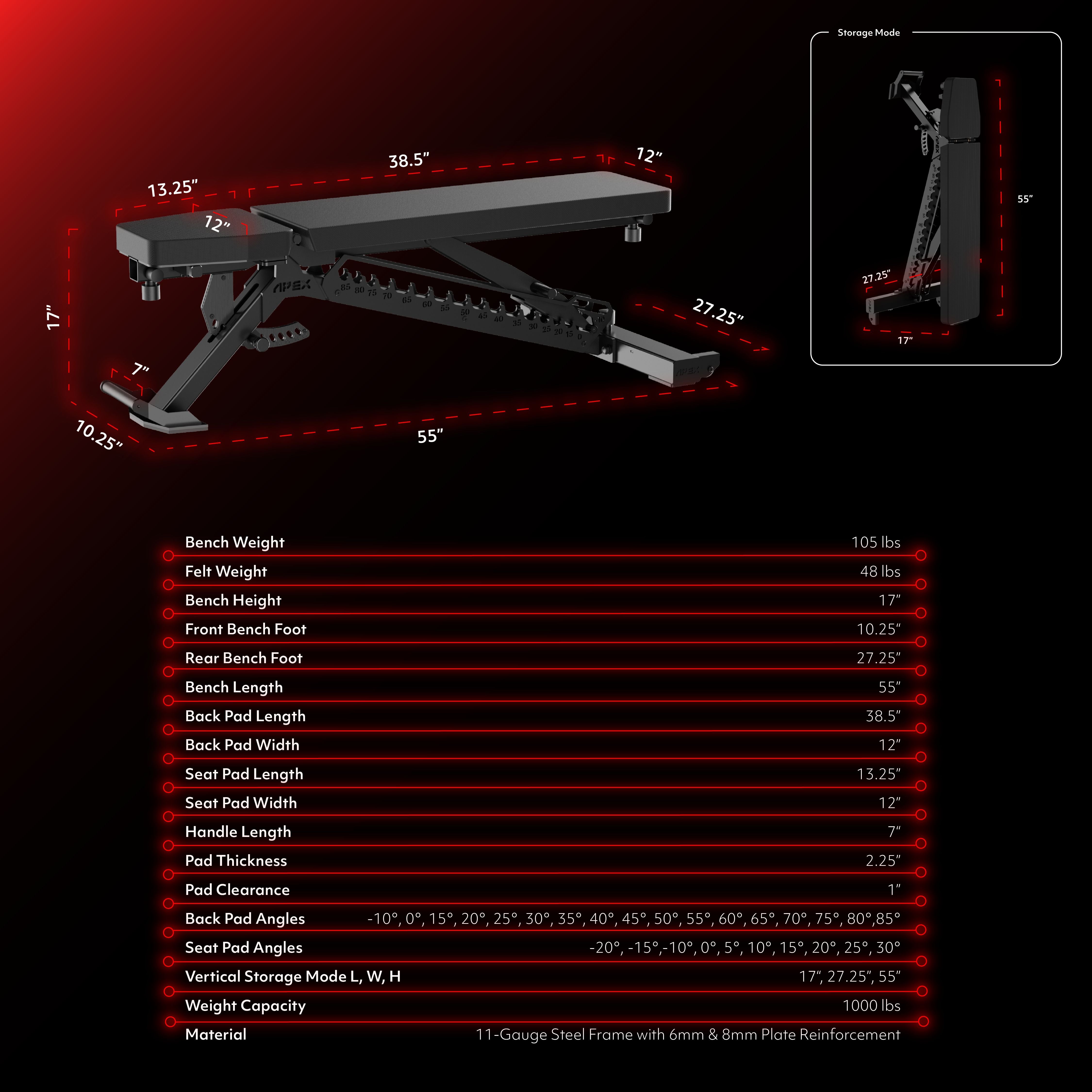 APEX ADJUSTABLE BENCH