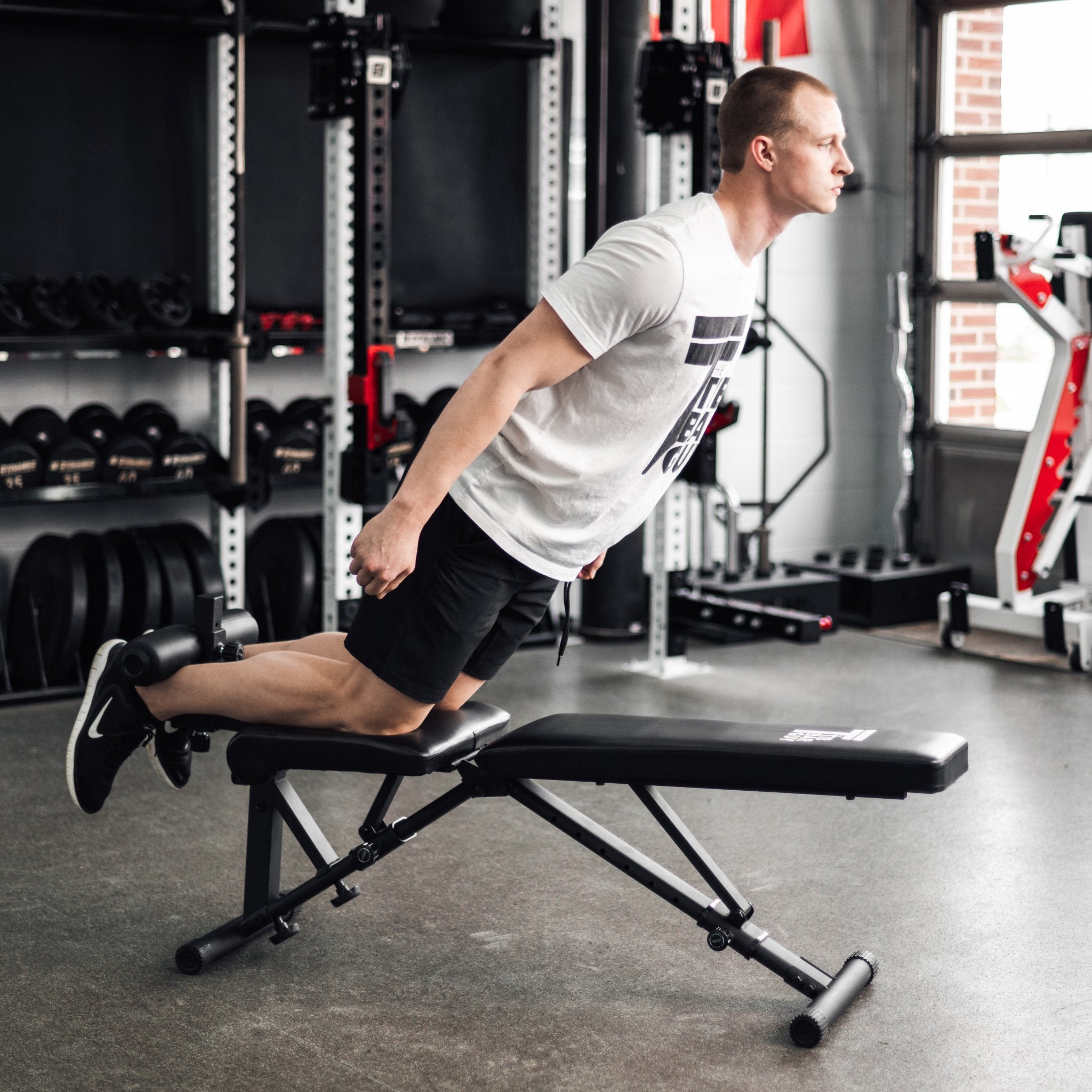 Weight bench discount with bar holder